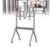 Smart Board Stand for Interactive Whiteboard Vertical Rolling Tv Four Lockable Wheels The Modern Office or Classroom,Grey-FD580