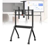 Smart Board Stand with Lockable Wheels Portable Smart Board Interactive Whiteboard Rise and Fall Interactive Whiteboard(Black FD570)