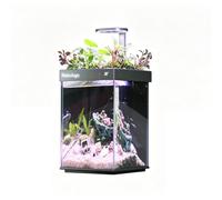 Smart Bog Ecosystem Desktop Aquarium, Self-Circulating Self-Cleaning Fish Tank, Full Spectrum LED Grow Light With Constant Temperature Heater For Tropical Fish Home Desk Decor(Multi-colored-A)