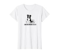 Smart Border Collie Does Homework Sheep Dog Value Graphic T-Shirt, Women, White, S