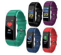 Smart Bracelet, Health Exercise Sports Watch, Heart Rate Blood Pleasure Activity Monitor Smart Watch, Fitness Tracker Smart Wristband Fitbits Smart Watch for Women Men Kids (Red)