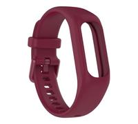 Smart Bracelet Strap for Garmin vivosmart 5 Watch Band Silicone Bracelet Integrated Strap Texture Wristband Replacement (wine red)