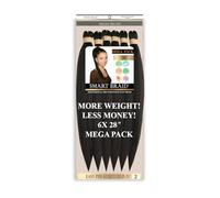Smart Braid 6 Packs Pre Stretched Braiding Hair 28 Inch - Kanekalon Synthetic Hair Extensions for Braiding, Yaki Texture, Hot Water Set, Quick Dry, Soft & Natural Look (#2 Dark Brown)
