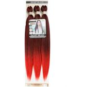 Smart Braid Ombre (pack of 3) Pre Stretched Easy Braiding Crochet, Itch Free, Anti Bacterial, Yaki Straight Hair Extension. 270g, 28" inch long. UK SUPPLIER (T1B/RED)