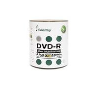 Smart Buy 100 Pack DVD-R 4.7gb 16x Silver Printable Inkjet Blank Record Disc, 100 Disc 100pk