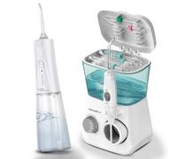 Smart Buy: Aquapik® 100 Desktop Water Flosser + Aquapik® Plus in One Pack | Save and Care for Your Oral Health at Home and Travel | Covers Different Oral Needs | Premium Care