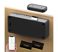 Smart Cabinet Lock, Foxlock 3 in 1 Hidden Magnetic Cupboard Locks, No Drill Adhesive Bluetooth RFID Keyless Drawer Lock, Baby Cupboard Safety Locks for Children Liquor File Desk Dresser, Black