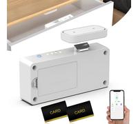 Smart Cabinet Lock, Foxlock 3 in 1 Hidden Magnetic Cupboard Locks, No Drill Adhesive Bluetooth RFID Keyless Drawer Lock, Baby Cupboard Safety Locks for Children Liquor File Desk Dresser (White)