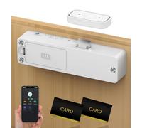 Smart Cabinet Lock, Foxlock New Hidden Magnetic Bluetooth RFID Keyless No Drill Drawer Locks, Child Safety Baby Proof Cupboard Locks for Children Liquor File Cabinet Liquor File Desk Dresser, White