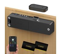 Smart Cabinet Lock, Foxlock New Hidden Magnetic Bluetooth RFID Keyless No Drill Drawer Locks, Child Safety Baby Proof Cupboard Locks for Children Liquor File Cabinet Liquor File Desk Dresser, Black
