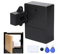 Smart Cabinet Lock, RFID Keyless Entry No Drill Electronic Lock for Wardrobe Drawer Locker Sauna 125KHz Card Access with Automatic Locking for Home Business (Black)