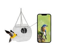 Smart Camera Bird Feeder Real Time Monitoring Hanging Bird Feeders for Outdoors Garden (Round)