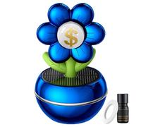 Smart Car Air Diffuser, Solar Powered Rotary Fragrance Diffuser Floral Design, Symbol Wealth Design Air Purifier Accessory Decoration Scent 360 Rotation