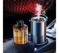 Smart Car Air Freshener,150ML Natural Fragrance Scents Air Freshener with Star Projector,300 Days Long Lasting, Car Essential Oil Diffuser, Automatic On/Off,Aroma Diffuser for Men Women
