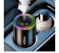 Smart Car Air Freshener, Car Air Freshener Diffuser with Starry Sky Projection and 50ml Perfume, Auto On/Off Intelligent, 3 Mode Adjustable Rechargeable Aroma Diffuser (Gardenia)