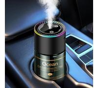 Smart Car Air Freshener Diffuser, 270-Day Long-Lasting Essential Oil Diffuser for Car with Auto On/Off Sensor, 180ml Ultrasonic Dual Modes Aromatherapy, Natural French Fragrance Oils, Ocean Scent