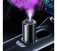 Smart Car Air Freshener with Starry Projection - 50ml Diffuser with 6-Month Fragrance, RGB Music-Sync Lights, Auto On/Off, 3 Spray Modes, 1000mAh Battery (Shangri-La) (Shangri-La)
