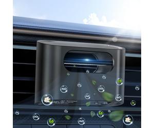 Smart Car Air Purifier Ionizer - Compact Filter-Free Car Odor Eliminator | for Smoke Smell Pet Odors & Food Odors, USB-C Powered, Quiet Auto On/Off, Universal Vent Clip for Cars