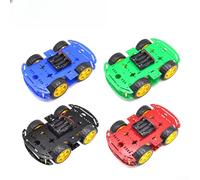 Smart Car Chassis Kit With Encoder For Arduino Robot Projects - 48:1 Gear Ratio Acrylic Frame DC 3V-10V Green(red)