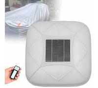 Smart Car Cover with Solar Charging, Remote Control Auto Retractable, Anti-Theft Alarm, All-Weather Protection for Sedan, SUV, MPV - White YXL