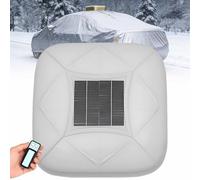 Smart Car Cover with Solar Charging, Remote Control, Full Exterior Protection, Reflective Strips, Anti-Theft Device, All-Weather Sun & Rain Shield - White-YM