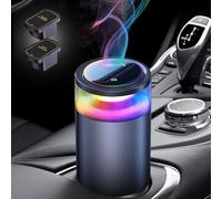 Smart Car Diffuser Air Freshener, Aroma Diffuser with Auto ON/OFF & 3 Modes & 8 LED Lights & Battery Powered | Ultrasonic Atomizer | Essential Car Accessories (Snow Mountain, Sea Breeze)