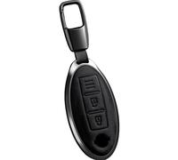 Smart Car Key Case Fits for 350Z Qashqai Murano X-Trail Kicks Tiida Micra Pathfinder Note Juke Remote Protector Case Leather (A-black)