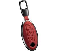 Smart Car Key Case Fits for 350Z Qashqai Murano X-Trail Kicks Tiida Micra Pathfinder Note Juke Remote Protector Case Leather (A-red)