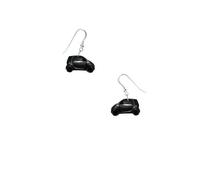 Smart car On Hook Earrings Sterling Silver 925 ref240 BLACK