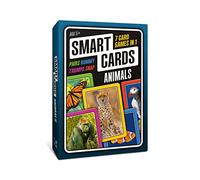 SMART CARDS Animals, Gift, Stocking Filler, Travel Card Game, 7 games in 1, Pairs, Snap, Trumps, Rummy, Memory Quiz, Trivia, Age 5+, 1-8 Players
