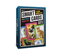 SMART CARDS Cats, Gift, Stocking Filler, Travel Game, 7 games in 1, Pairs, Snap, Trumps, Rummy, Memory Quiz, Learn Facts, Age 5+, 1-8 Players