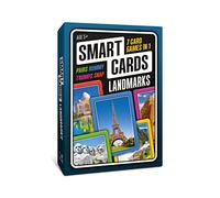 SMART CARDS Landmarks, Geography Gift, Stocking Filler, Travel Game, 7 games in 1, Pairs, Snap, Trumps, Rummy, Memory Quiz, Learn Facts, 50 Cards, Age 5+, 1-8 Players