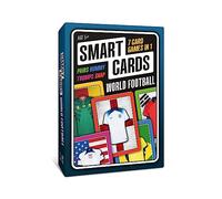 SMART CARDS World Football, Gift, Stocking Filler, Travel Card Game, 50 cards, 7 games in 1, Pairs, Snap, Trumps, Rummy, Memory Quiz, Trivia, Age 5+, 1-8 Players,