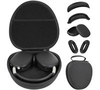 Smart Case for Apple AirPods Max Supports Sleep Mode, with Ear Pad Case Cover/Ear Cups Cover/Headband Cover Silicone Accessories for AirPods Max Headphones,Hard Portable Carry Travel Storage Bag,Black