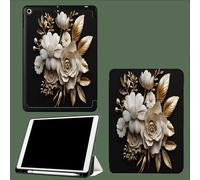 Smart Case for iPad 6th/5th Generation/iPad 9.7 Inch 2018 2017(Model: A1893 A1954 A1822 A1823), Ultra Slim Lightweight Stand Case,Auto Wake Up/Sleep 3D Bouquet Floral-Black