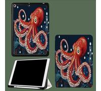 Smart Case for iPad 6th/5th Generation/iPad 9.7 Inch 2018 2017(Model: A1893 A1954 A1822 A1823), Ultra Slim Lightweight Stand Case,Auto Wake Up/Sleep Ocean Animals Red Octopus-Dark Blue