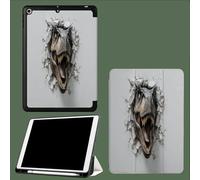 Smart Case for iPad 9.7 5th/6th Gen 2018 2017(Model: A1893 A1954 A1822 A1823) - Ultra Slim Lightweight Stand Cover with Magnetic Wake/Sleep 3D Tyrannosaurus Rex Fierce Animal-Grey