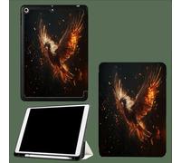 Smart Case for iPad 9.7 5th/6th Gen 2018 2017(Model: A1893 A1954 A1822 A1823) - Ultra Slim Lightweight Stand Cover with Magnetic Wake/Sleep Flame Phoenix Mysterious Animals-Black