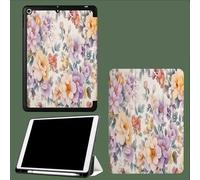 Smart Case for iPad 9.7 5th/6th Gen 2018 2017(Model: A1893 A1954 A1822 A1823) - Ultra Slim Lightweight Stand Cover with Magnetic Wake/Sleep Elegance Flowers Abstract Petals-White