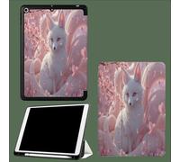 Smart Case for iPad 9.7 5th/6th Gen 2018 2017(Model: A1893 A1954 A1822 A1823) - Ultra Slim Lightweight Stand Cover with Magnetic Wake/Sleep Fox Under The Cherry Blossom Tree Fantasy Animals-Pink