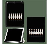Smart Case for iPad 9.7 Inch, Slim Lightweight Soft TPU Back with Shockproof Impact Resistant Raised Edge,Auto Sleep Wake Cartoon Duck Simple And Cute Animal-Black