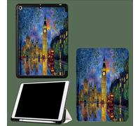 Smart Case for iPad (A16) 11th Generation 11 Inch 2025,with Pencil Holder,Tri-fold Stand Lightweight Protective Case Cover with Auto Sleep Wake Street Big Ben London City -Blue