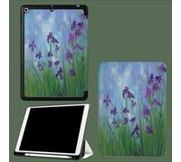 Smart Case for iPad Air 13 Inch Case M3 2025/ M2 2024,Slim Smart Cover iPad 13 Air M3 M2 with Soft Shell Back,Auto Wake/Sleep Iris Flowers Grass Fields Flowers-Blue