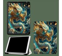 Smart Case for iPad Air 13 Inch Case M3 2025/ M2 2024, Slim Smart Cover iPad 13 Air M3 M2 with Soft Shell Back, Auto Wake/Sleep Chinese Animals Mythical Beast Dragon-Green