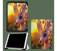 Smart Case for iPad Air 13 Inch Case M3 2025/ M2 2024, Slim Smart Cover iPad 13 Air M3 M2 with Soft Shell Back, Auto Wake/Sleep Abstract Deer Roll Of Paper Art-Yellow