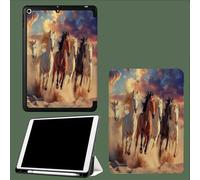 Smart Case for iPad Air 13 Inch Case M3 2025/ M2 2024, Slim Smart Cover iPad 13 Air M3 M2 with Soft Shell Back, Auto Wake/Sleep Running Wild Horses Desert Animals-Yellow