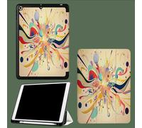 Smart Case for iPad Pro 11 Inch Case 2024 M4(Model: A2836/A2837/A3006), Slim Tri-fold Stand Soft Back Protective Tablet Cover for 5th Generation Cartoon Planet Abstract Stripes-Yellow