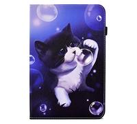 Smart Case for Lenovo Tab M10 3rd Gen 10.1 inch 2022, Slim Folding Stand Card Slots Cover Shockproof Shell for Lenovo M10 3rd Gen Tablet 2022 (TB-328F/TB-328X) with Auto Wake/Sleep, Bubble Cat