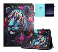 Smart Case for Lenovo Tab M10 Plus 3rd Gen 10.6 Tablet Case, Slim Folding Stand Cover with Auto Wake/Sleep for Lenovo Tab M10 Plus 3rd Gen 2022 Tablet (TB-125FU/TB-128FU/TB-128XU) Floral Tiger