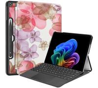 Smart Case for Microsoft Surface Pro 1st Edition 12-inch 2025, Ratesell Multiple Angle Viewing Hard Shell Slim Cover Compatible with Type Cover Keyboard & Pen Holder Flower
